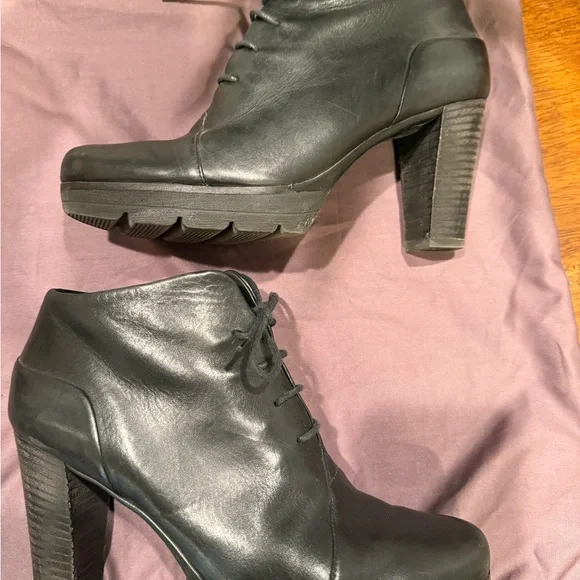 Paul Green Black Women's Lace-Up Ankle Boots Sz 5.5 UK / 8 US - Picture 3 of 6